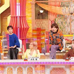 （左から）坪田信貴氏、磯野貴理子、赤荻瞳、りんたろー。、Rumi、兼近大樹（C）フジテレビ