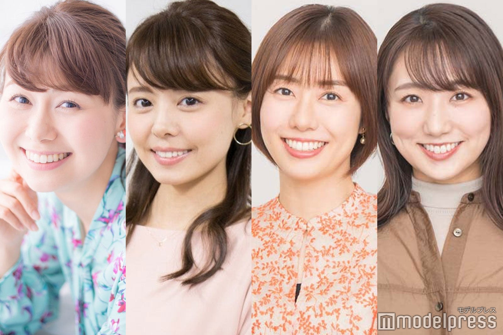 山中章子アナウンサー、宮澤智アナウンサー、山崎夕貴アナウンサー、松村未央アナウンサー（C）モデルプレス