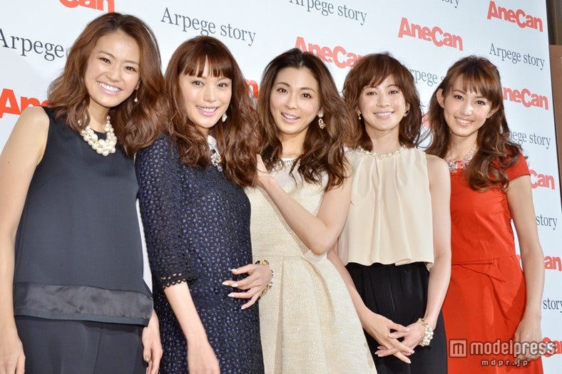 （左から）葛岡碧、蛯原友里、押切もえ、高垣麗子、有村実樹