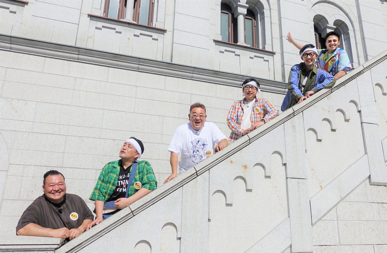 （左から）豊ノ島、富澤たけし、伊達みきお、おいでやす小田、こがけん、満島真之介（C）テレビ朝日