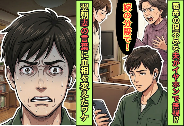 「嫁はランチに行くな」義母の理不尽をイヤホンで無視した夫！？しかし翌朝⇒「ねぇ…」妻の言葉に血相を変えたワケ