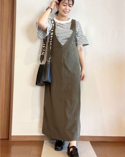 しまむらWORKサロペット　コーデ　着回し