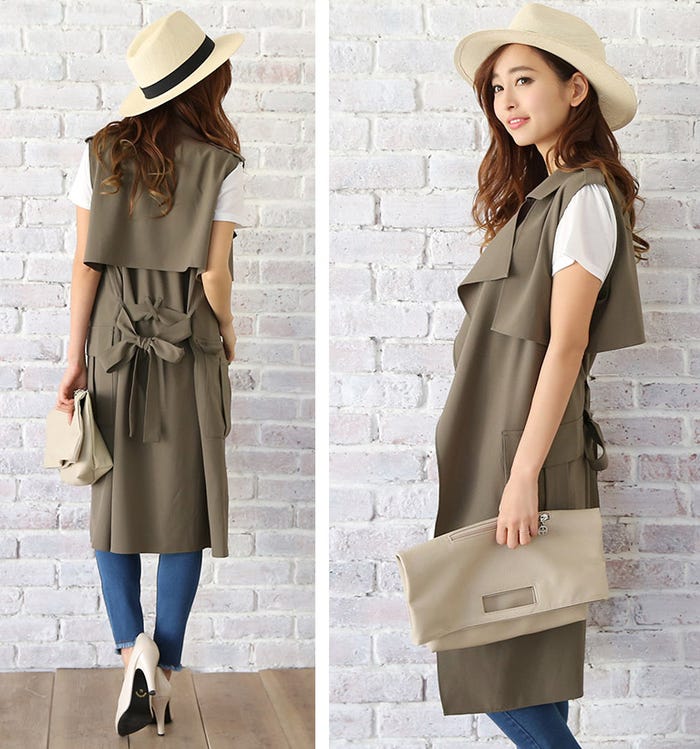 ロング丈トレンチジレ/ベスト「LuzLlena」4,270円(税込)/画像提供:LuzLlena