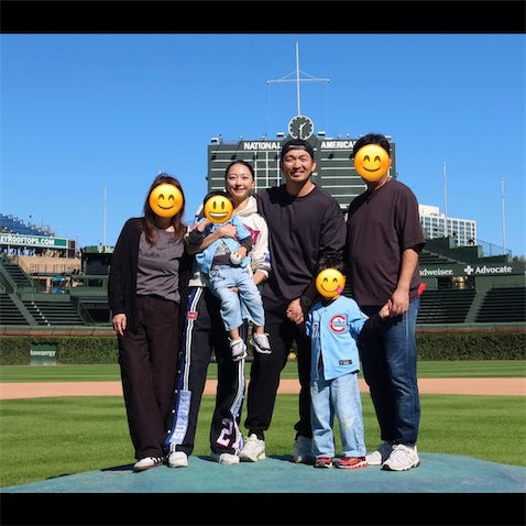畠山愛理、カブス本拠地で鈴木誠也＆息子たちと家族ショット「Thank you for 2026 season！」