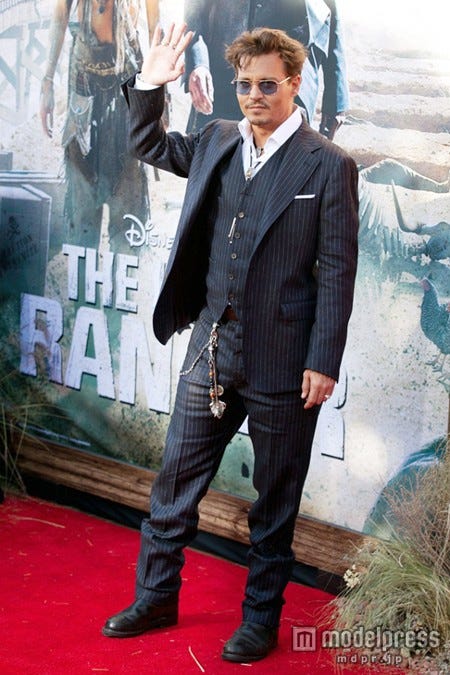 映画「ローン・レンジャー」ワールドプレミアに出席したジョニー・デップ