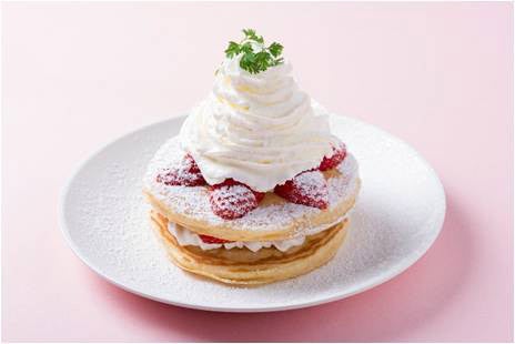 「とちおとめのパンケーキ」店舗名：チロリカフェ（1F）、価格980円（税込）／画像提供：JA全農とちぎ