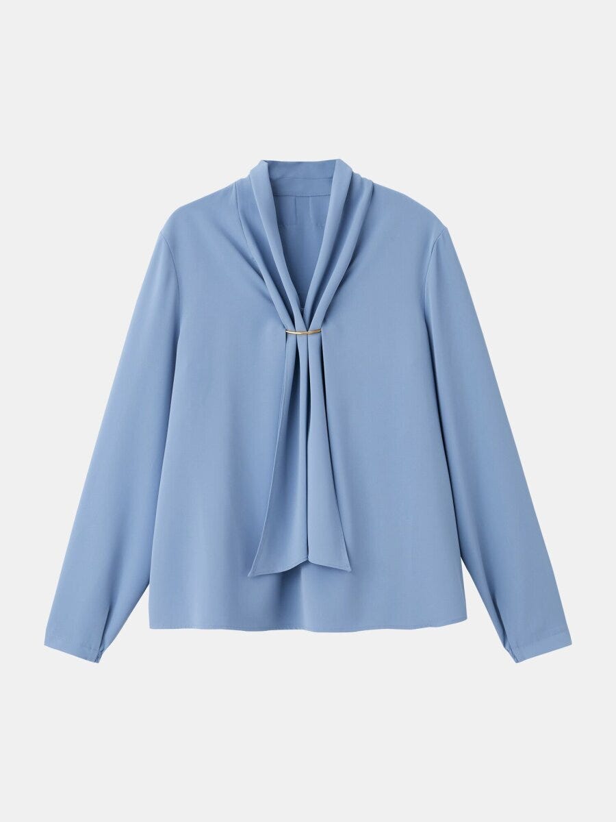 2026plst春値下げUVカットメタルパーツブラウス