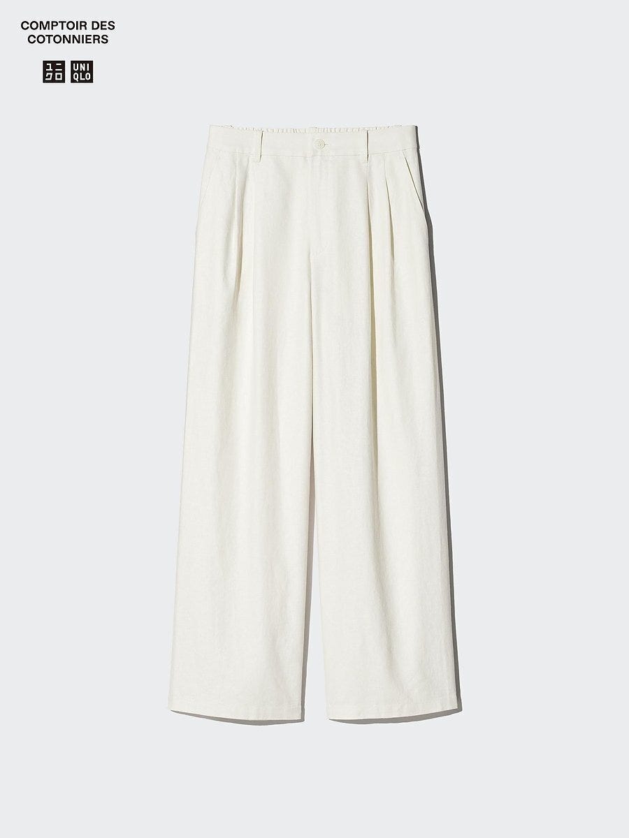 ユニクロ リネンブレンドストレートパンツ ユニクロのリネンブレンドストレートパンツ