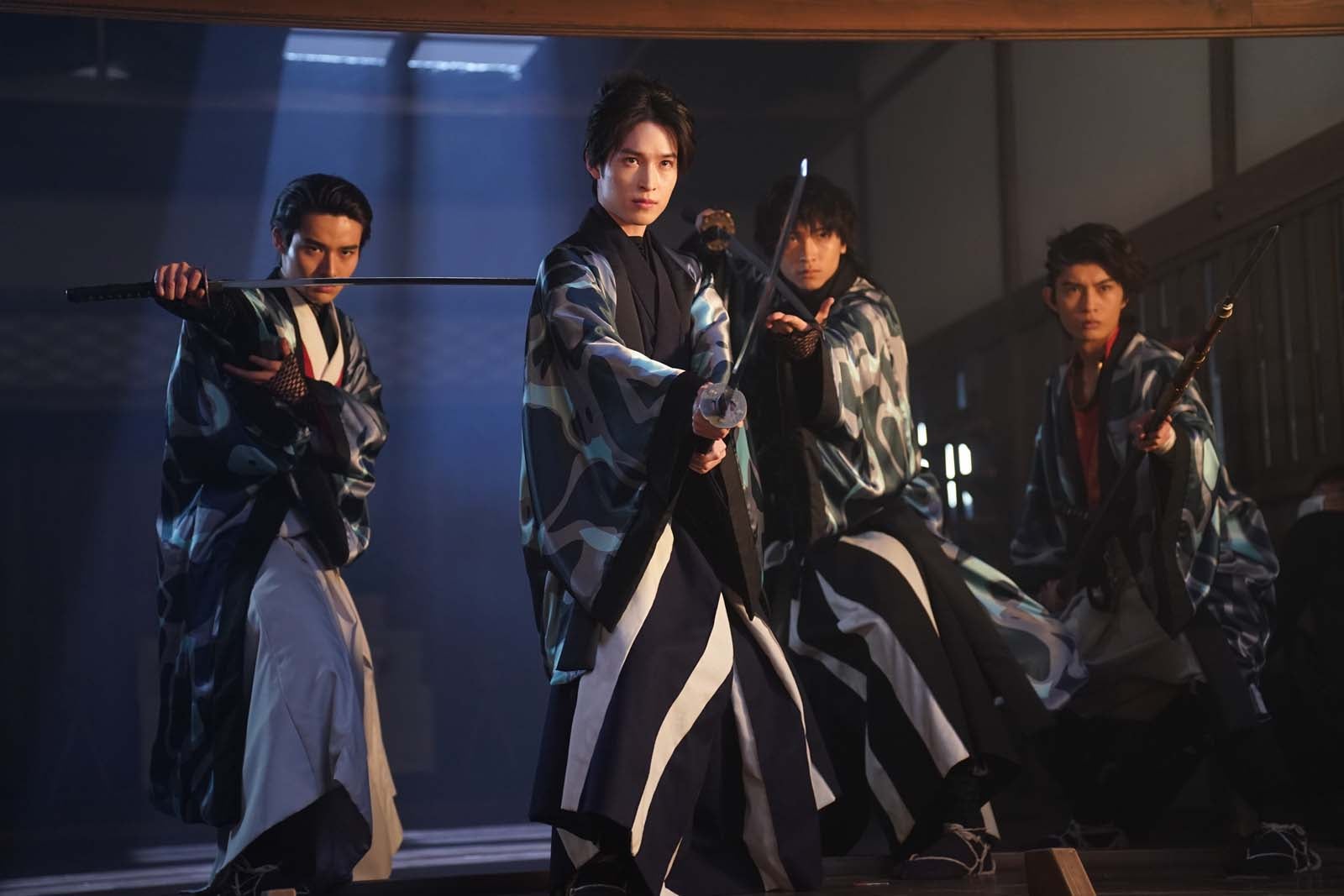 （左から）藤岡真威人、阪本奨悟、庄司浩平、柊太郎「君とゆきて咲く～新選組青春録～」第9話より（C）テレビ朝日