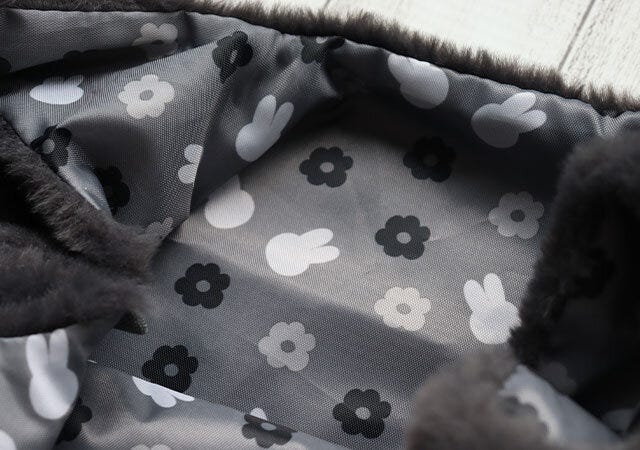 リンネル付録ミッフィーファーバッグモノトーン総柄裏地