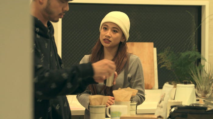 健司、莉咲子「TERRACE HOUSE TOKYO 2019-2020」6th WEEK(C)フジテレビ/イースト・エンタテインメント