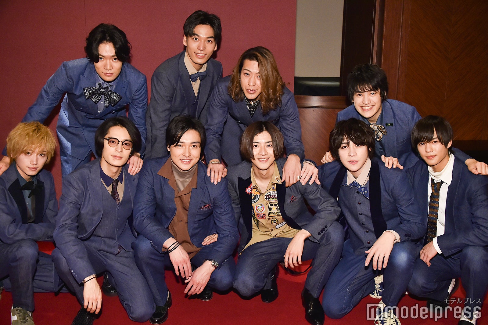 （後列左から）村上由歩、松本健太、小沼将太、中村嘉惟人
（前列左から）定本楓馬、塩野瑛久、栗山航、飯島寛騎、西銘駿、奥野壮／男劇団 青山表参道X「ENDLESS REPEATERS —エンドレスリピーターズ—」DVD発売記念イベント （C）モデルプレス