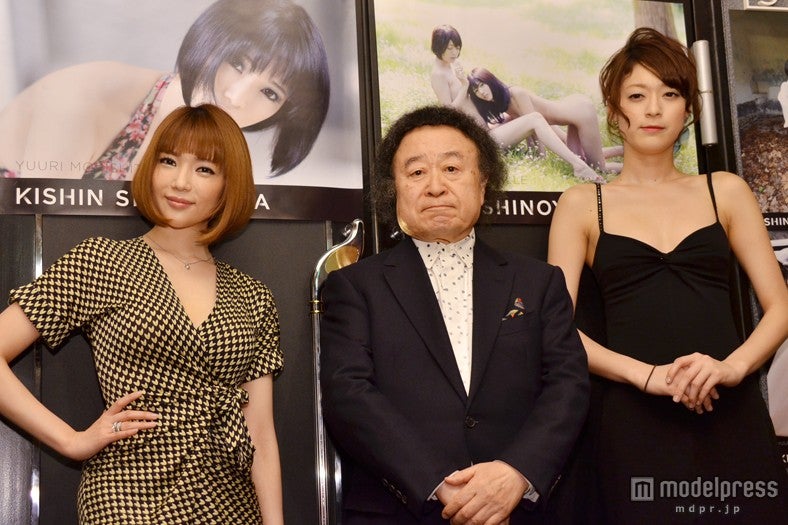 （左から）森下悠里、篠山紀信氏、司ミコト