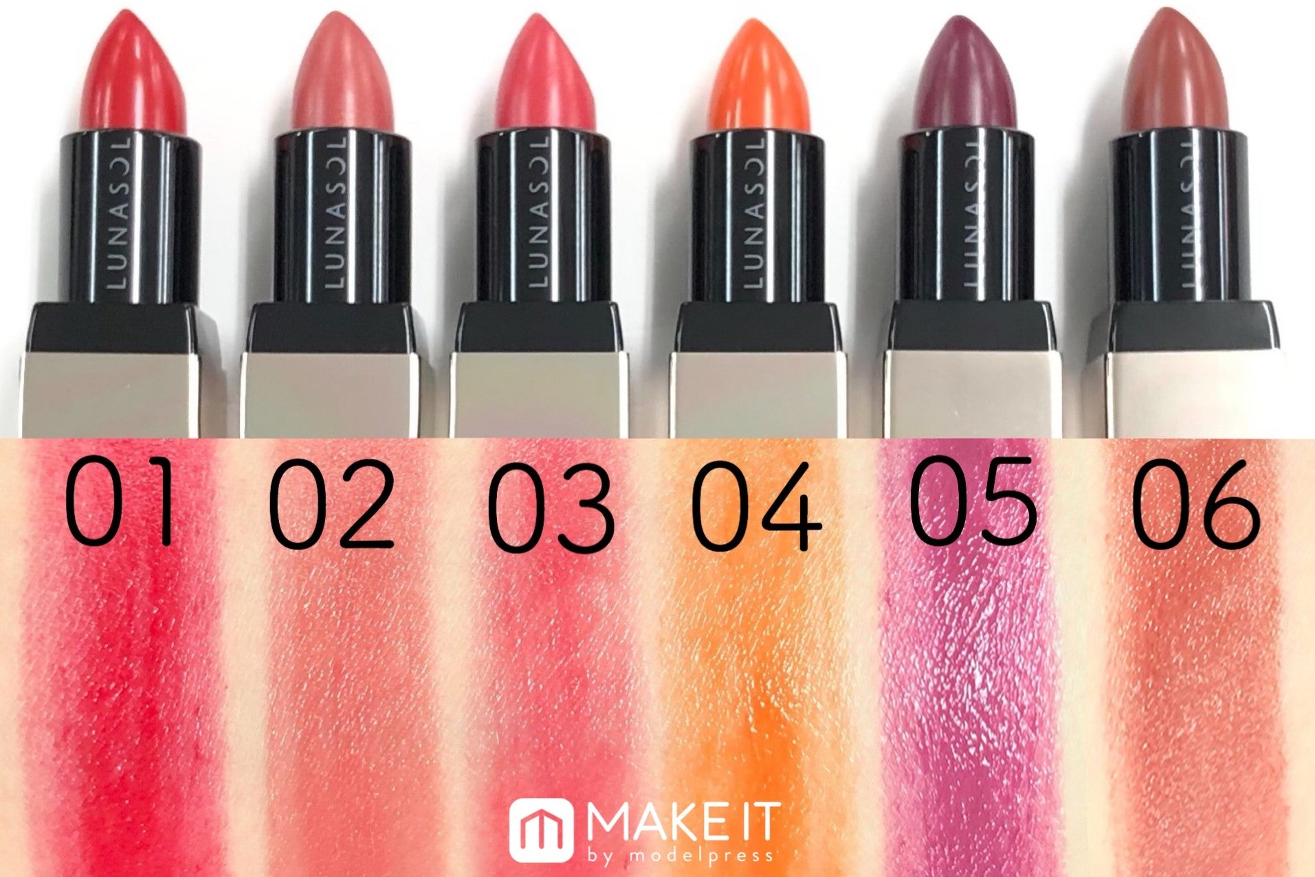 LUNASOL／シームレスマットリップス／01～06 (C)メイクイット