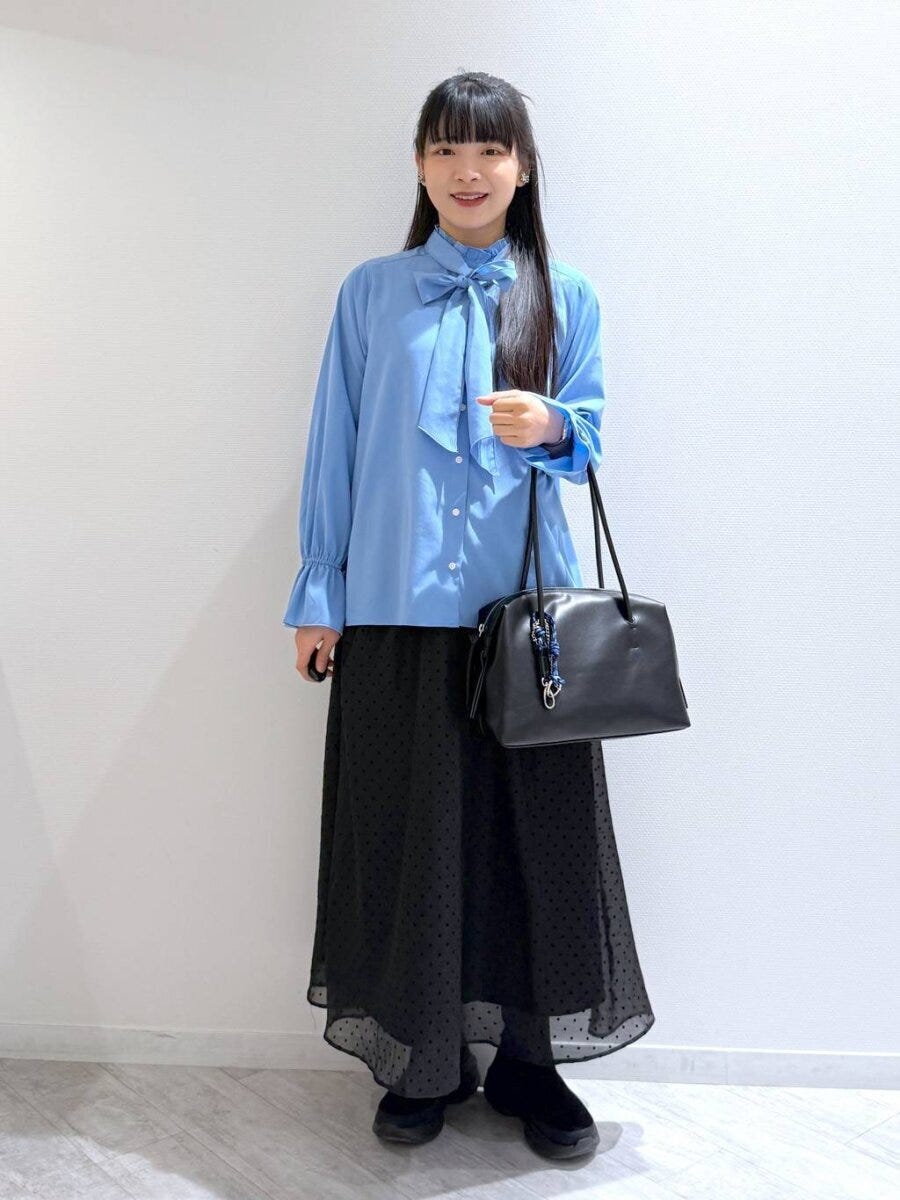 2026春グローバルワーク大人女性おすすめ2WAYリボンタイシャツ