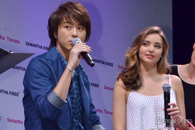 【左から】EXILEのTAKAHIRO、ミランダ・カー