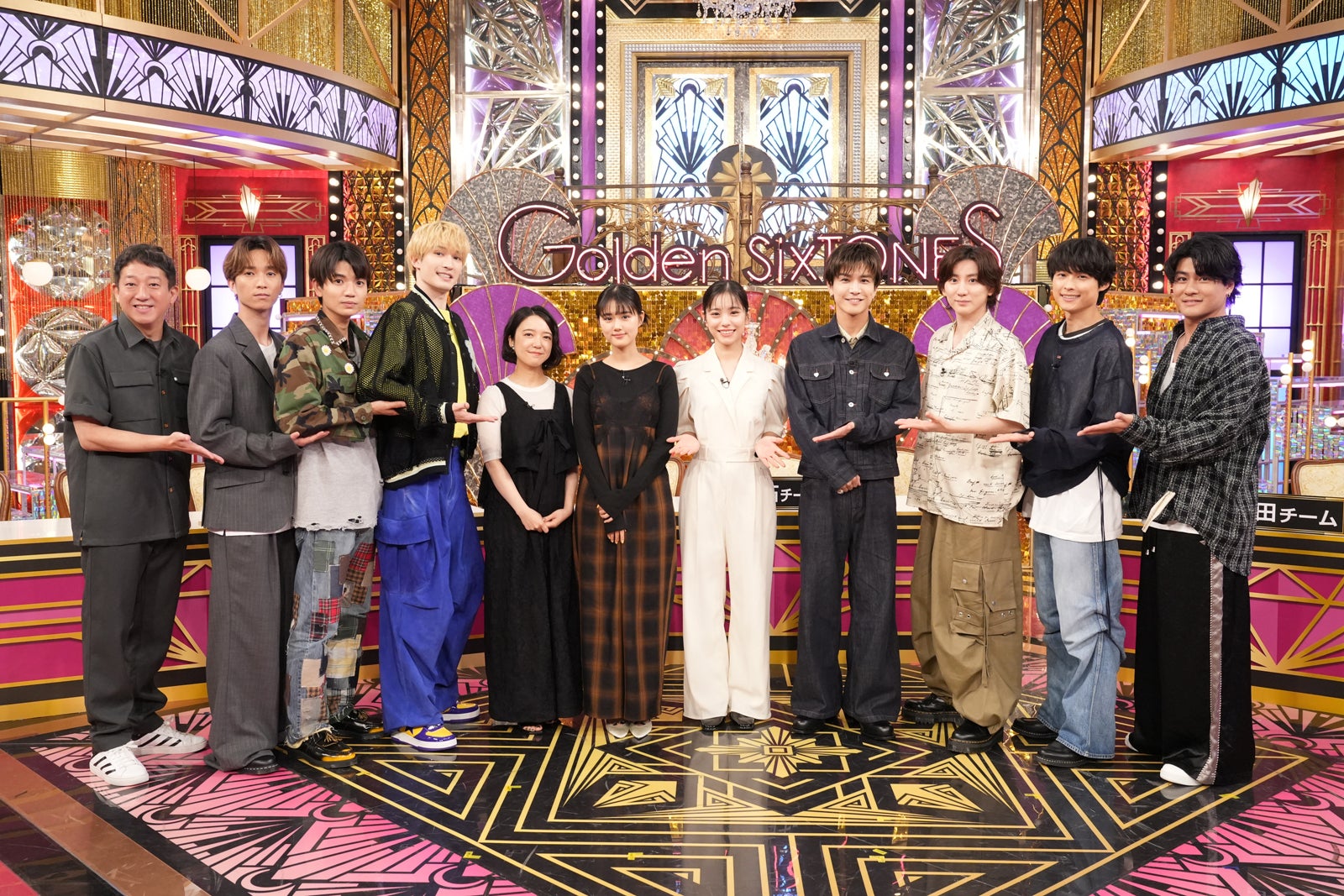 高橋茂雄、田中樹、高地優吾、ジェシー、上白石萌音、原菜乃華、當真あみ、京本大我、松村北斗、森本慎太郎（C）日本テレビ