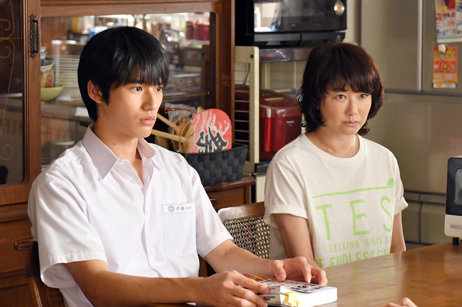 岡田健史、夏川結衣／「中学聖日記」（C）TBS