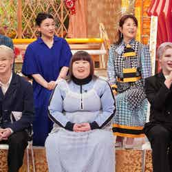 （後列左から）吉田敬、島崎和歌子、磯野貴理子（前列左から）白岩瑠姫、かなで、Matt Rose（C）フジテレビ