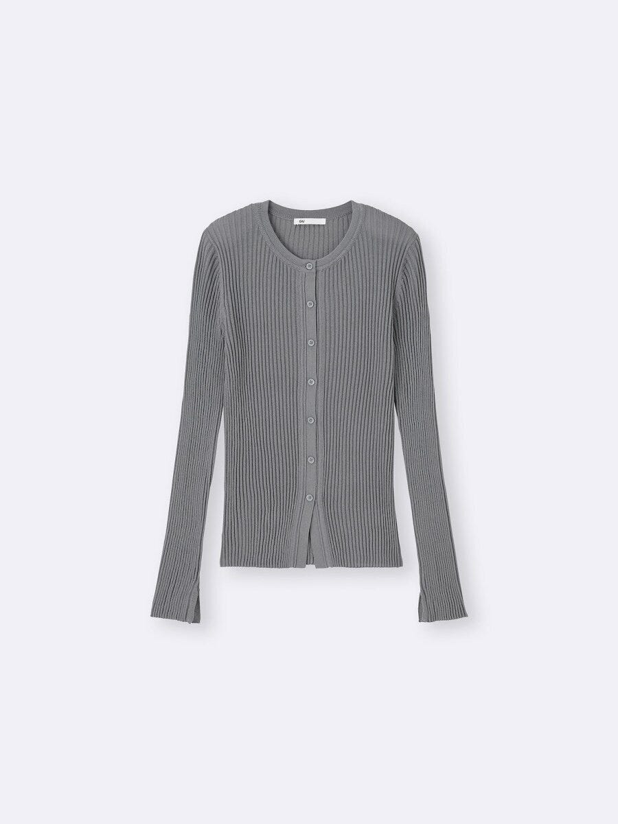 GUのシアーリブカーディガン