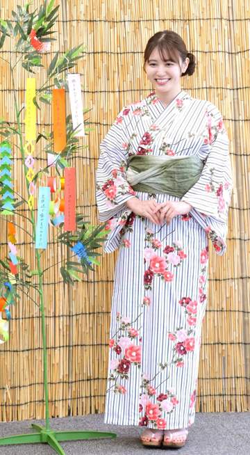 父はカープOB 浴衣姿の塚本恋乃葉が七夕の願い「CS進出できますように」