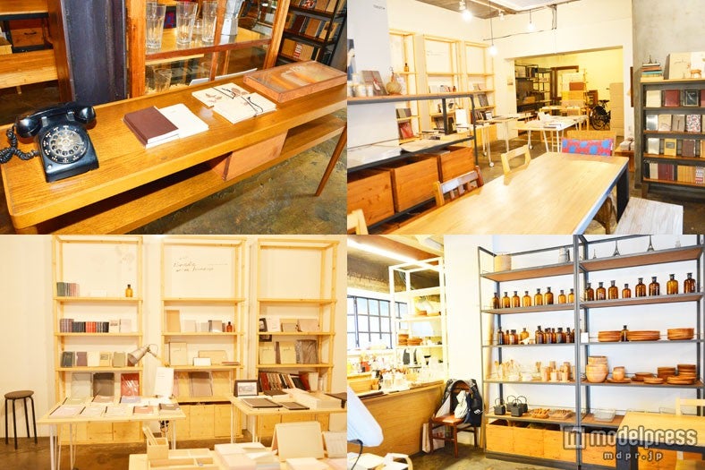 雑貨とカフェスペースが同居する店内