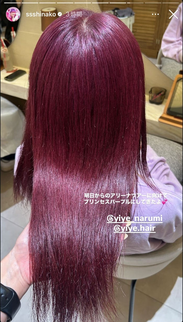 しなこ Instagramストーリーズより