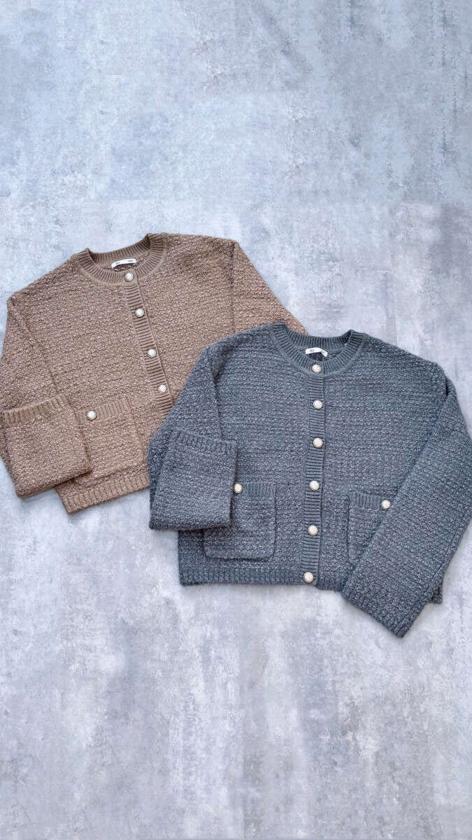 GU　ツイーディーニットカーディガン