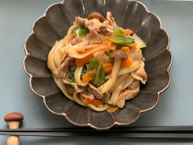 業務スーパー　冷凍きしめん　焼ききしめんアレンジ