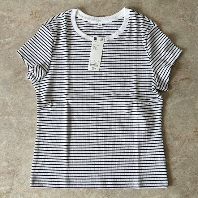 GU　リブボーダーT　OFF