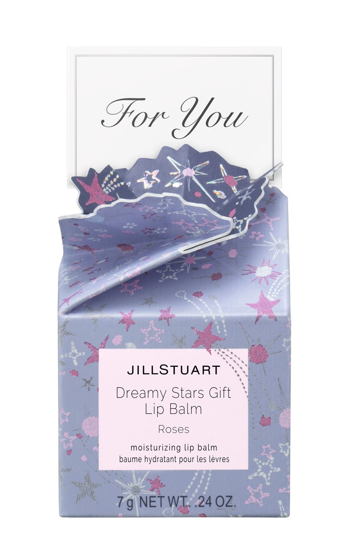 「ドリーミースターズギフト リップバームロージーズ」パッケージ（カード付）（C）JILL STUART Beauty