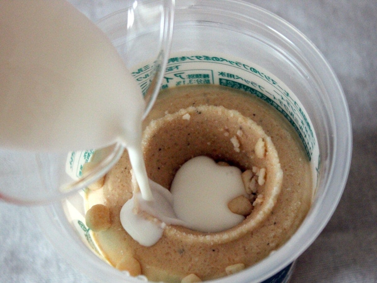 規定量の70㏄の冷たい牛乳で作りました