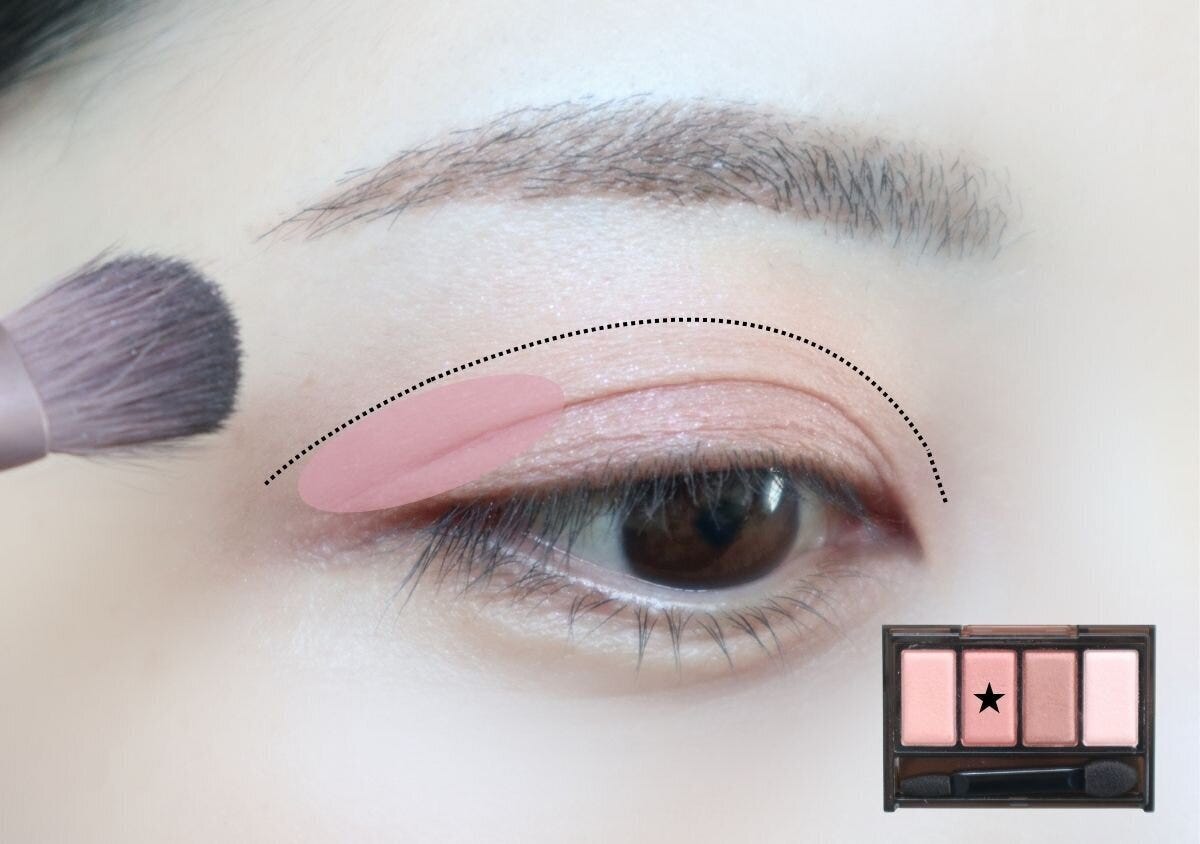 メインカラーは二重幅より少し広め