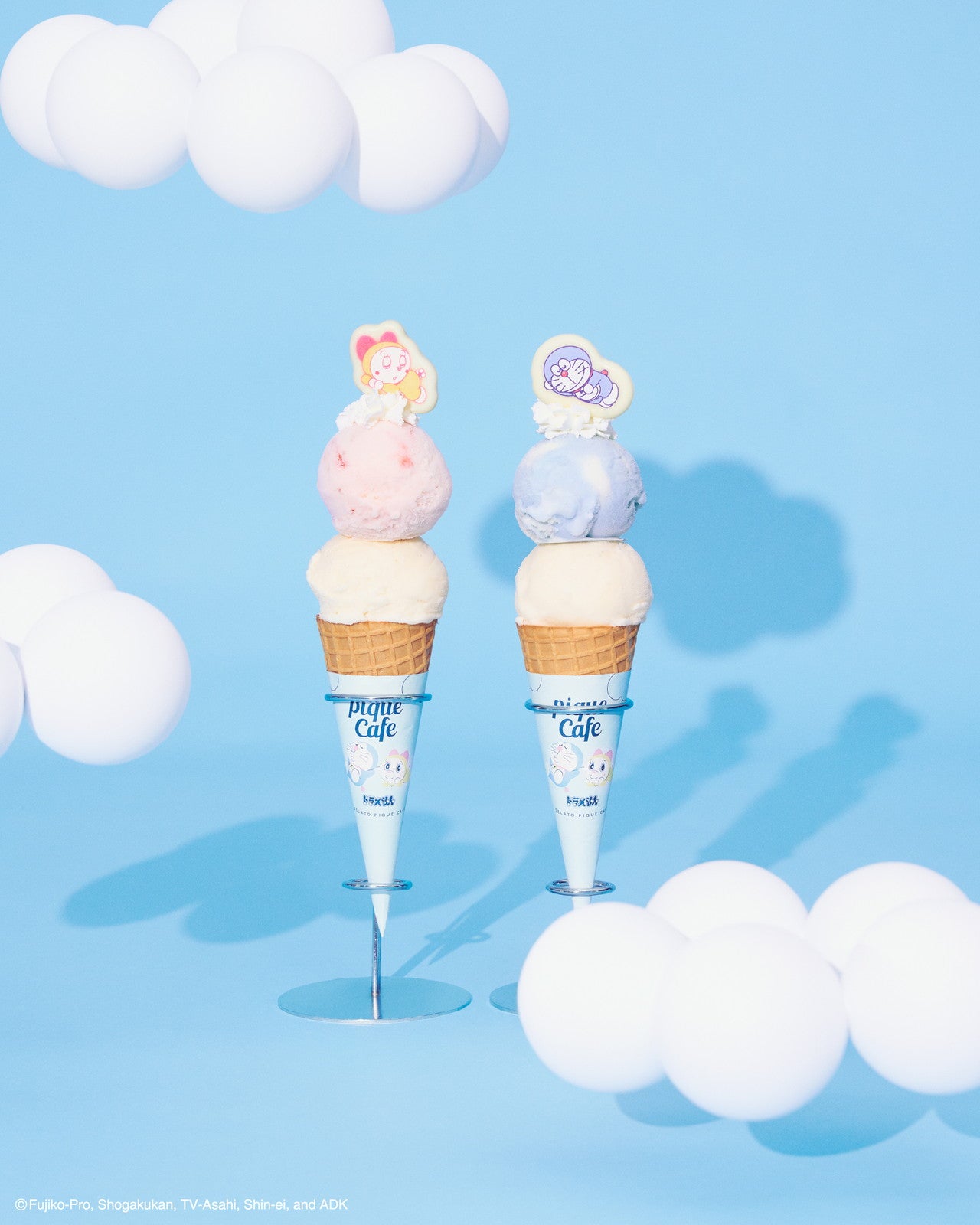 ドラえもんジェラート・ドラミジェラート各¥990(C)Fujiko-Pro, Shogakukan, TV-Asahi, Shin-ei, and ADK