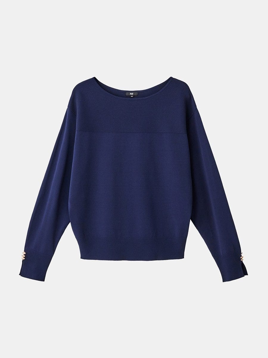 PLST UVカットレーヨンブレンドドルマンスリーブセーター PLSTのUVカットレーヨンブレンドドルマンスリーブセーター