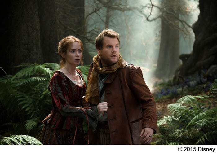 (左から)パン屋の妻役のエミリー・ブラン、パン屋の主人役のジェームズ・コーデン