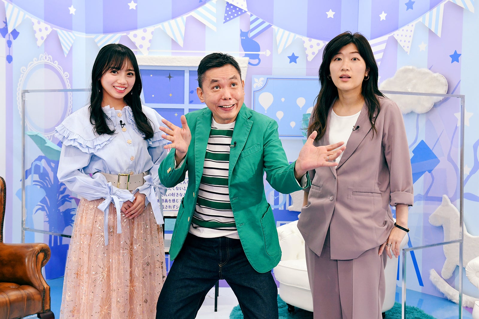 齊藤京子、太田光、ヒコロヒー （C）テレビ朝日
