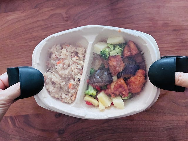 ニップン　よくばり御膳　五目ご飯と鶏と野菜の黒酢あん実食レポ③