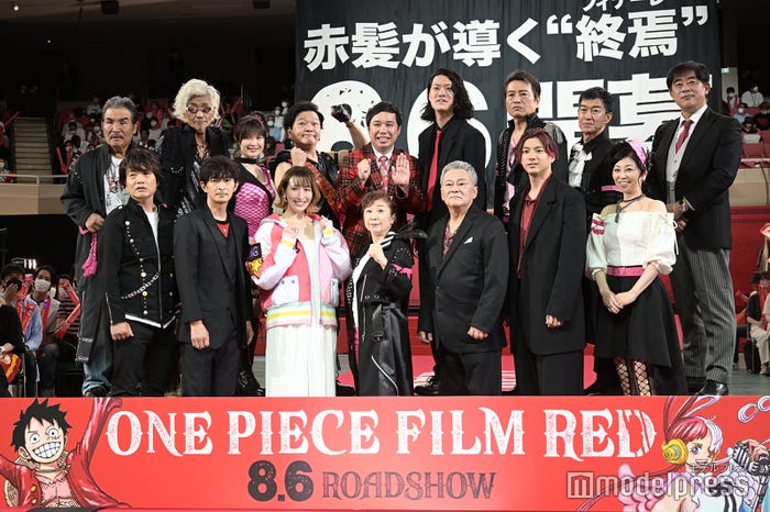 (上段)宝亀克寿、矢尾一樹、大谷育江、山口勝平、霜降り明星、平田広明、チョー、谷口悟朗監督(下段)中井和哉、津田健次郎、名塚佳織、田中真弓、池田秀一、山田裕貴、岡村明美 (C)モデルプレス