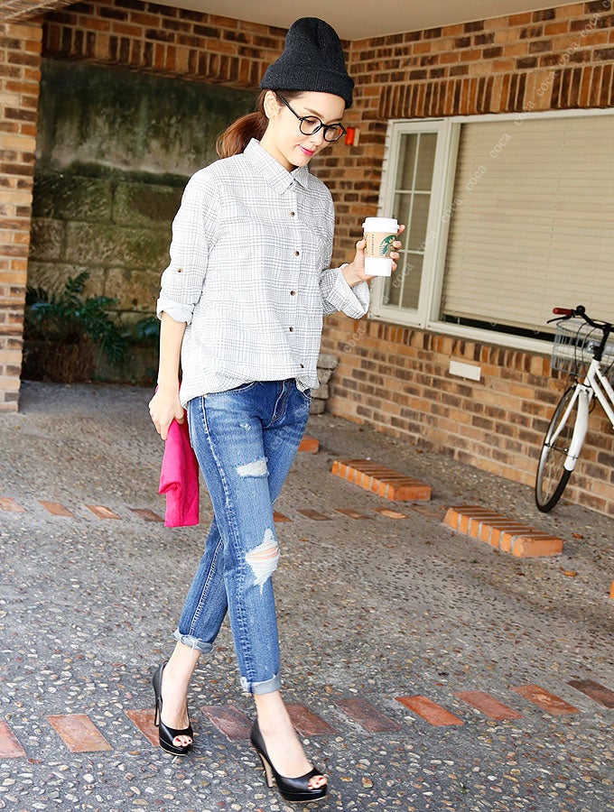 こっくりカラーチェック柄ユルおじシャツ「coca」3,390円（税込）／画像提供：coca