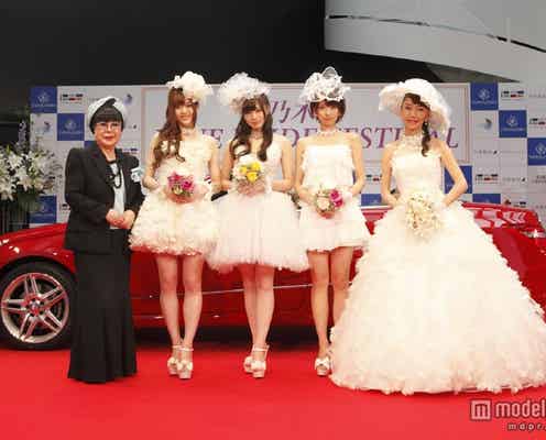 乃木坂46・白石麻衣ら、ウエディングドレスで美脚披露 憧れの結婚を語る
