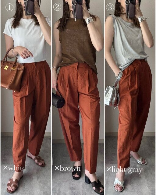 ユニクロ リネンブレンドバレルレッグパンツ コーデ ユニクロのリネンブレンドバレルレッグパンツのコーデ1