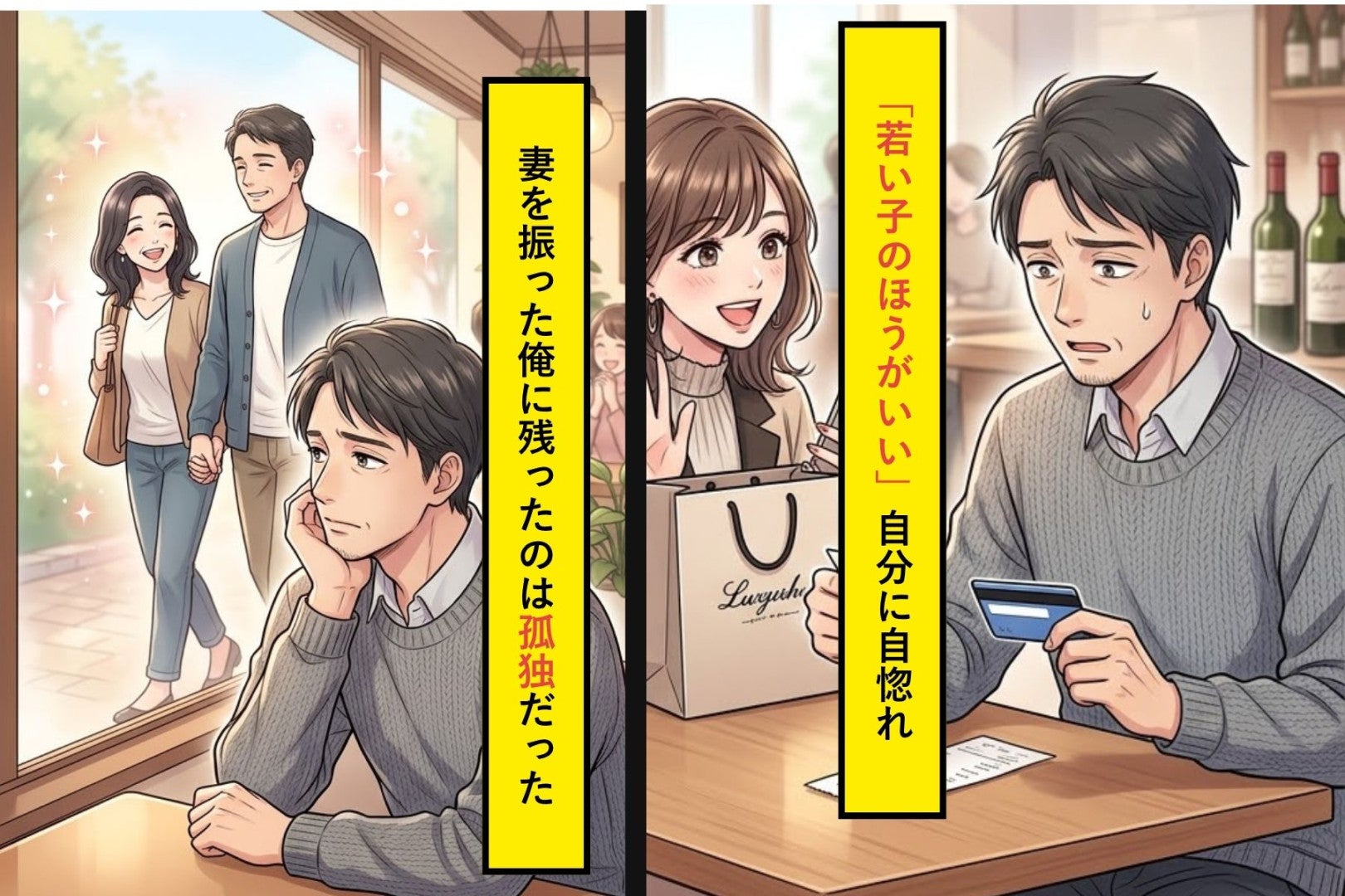 「若い子のほうがいい」自分に自惚れ、妻を振った俺に残ったのは孤独だった