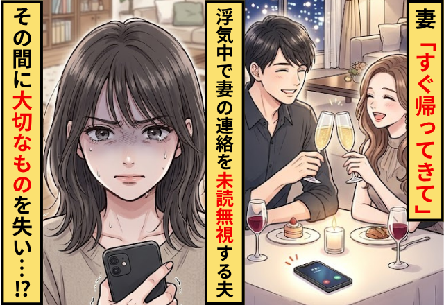 妻「すぐ帰ってきて」⇒浮気に夢中で“未読無視”をする夫！？その間に大切なものを失っていた話