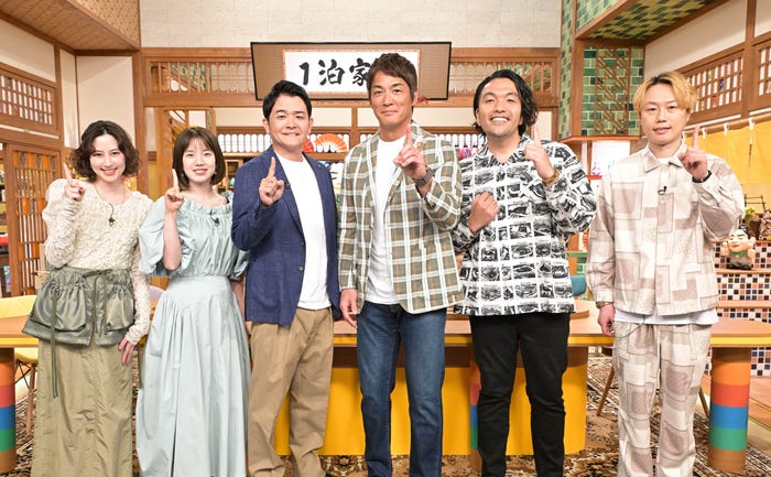 河北麻友子、弘中綾香アナウンサー、ノブ、長嶋一茂、見取り図(盛山晋太郎、リリー)(C)テレビ朝日