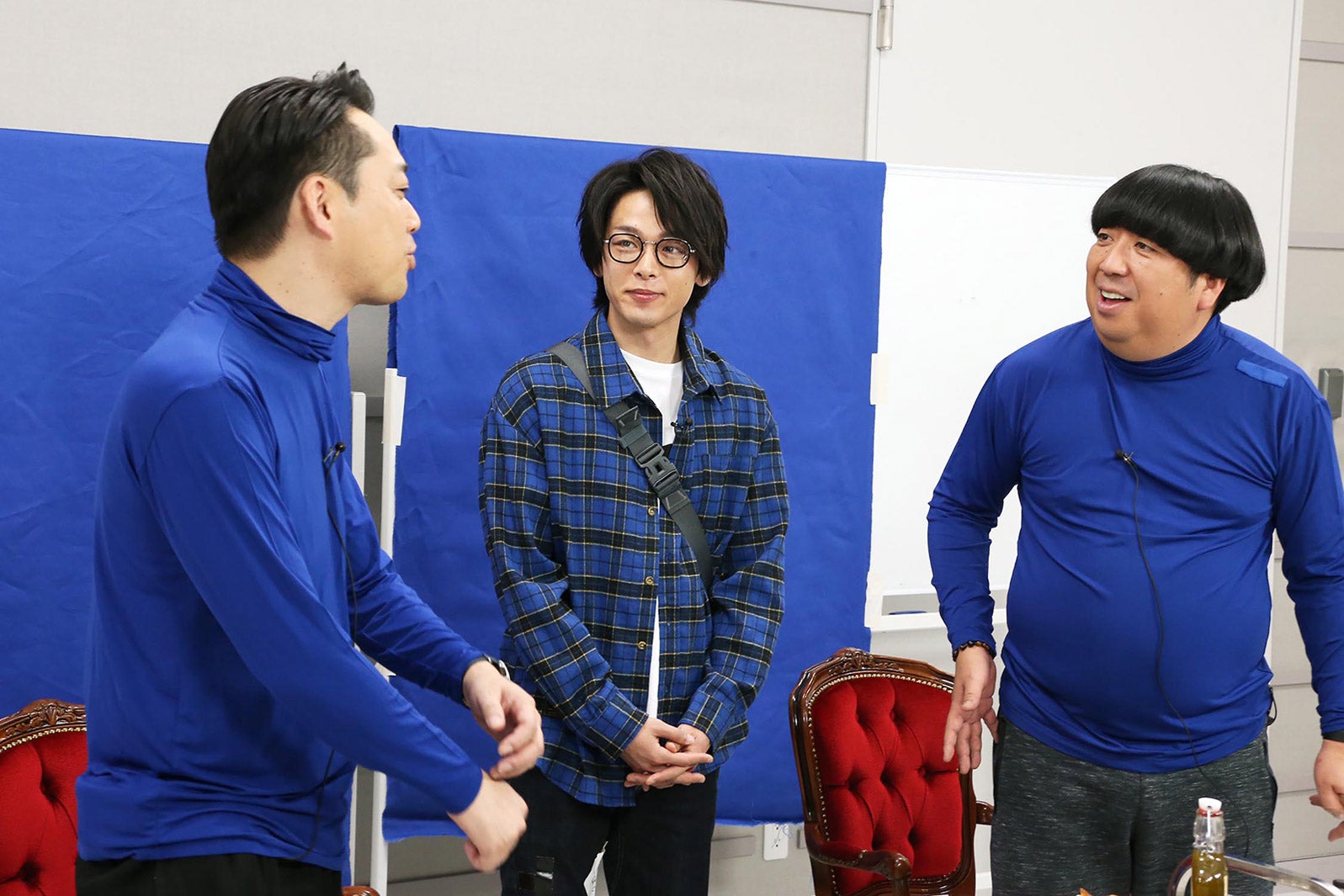 （左から）設楽統、中村倫也、日村勇紀（画像提供：テレビ東京）