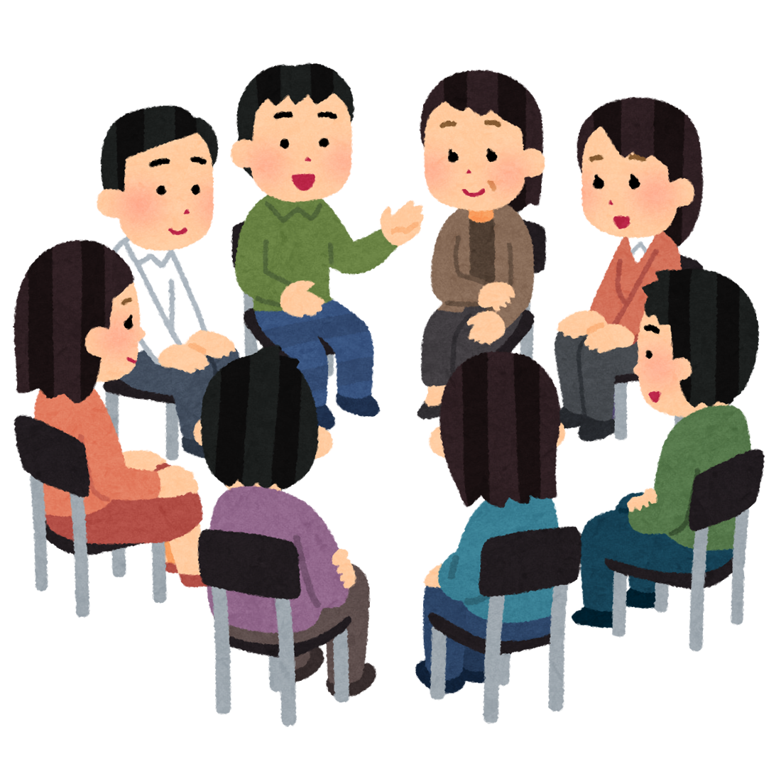 自助グループのイラスト(笑顔)