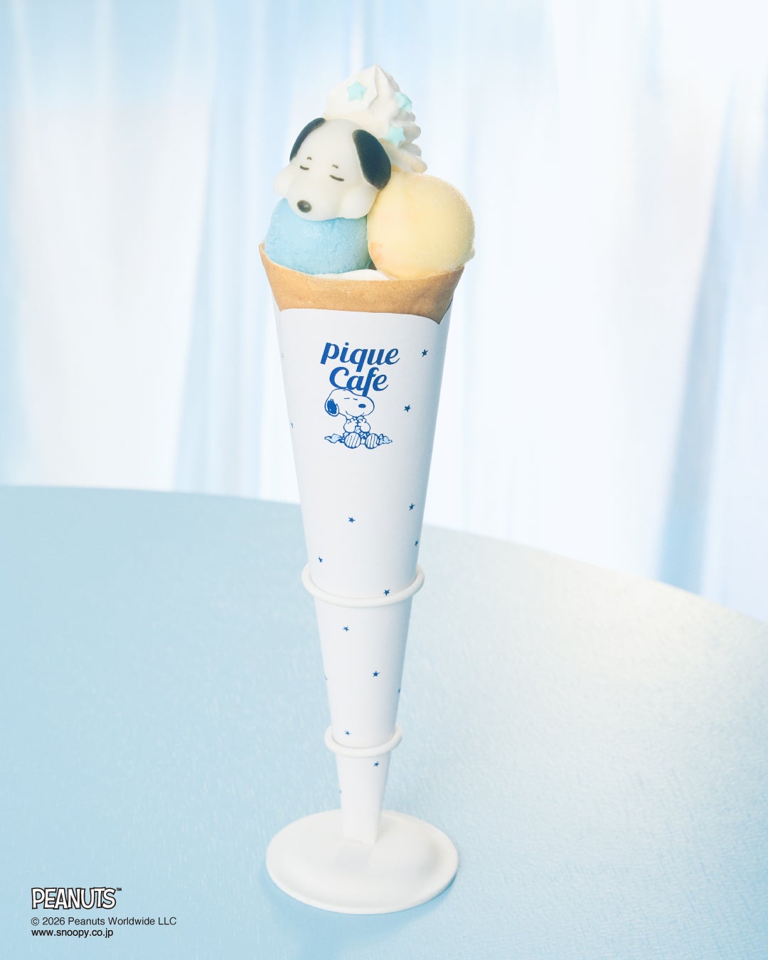 スヌーピー／ひんやりジェラートクレープ￥1,580（C）2026 Peanuts Worldwide LLC