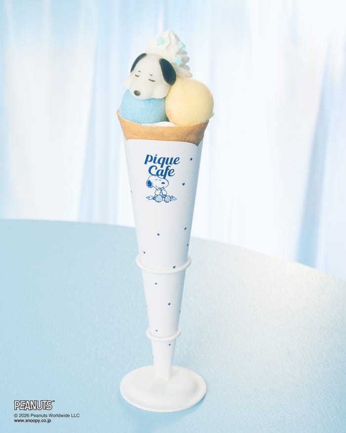 スヌーピー/ひんやりジェラートクレープ¥1,580(C)2026 Peanuts Worldwide LLC