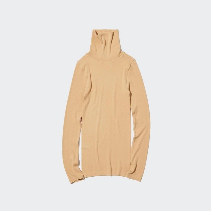 ユニクロ　uniqlo　レディース　おすすめ　オススメ　コスパ　2023　冬　トップス　インナー　ヒートテック　ヒートテックシームレスリブタートルネックT　シームレス　リブ　タートルネック